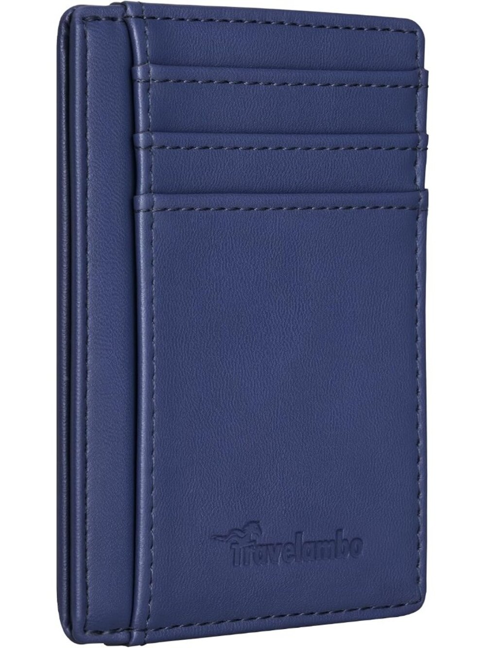 Men's Ocean Blue Minimalist Leather RFID Blocking Size Front Pocket Slim Wallet